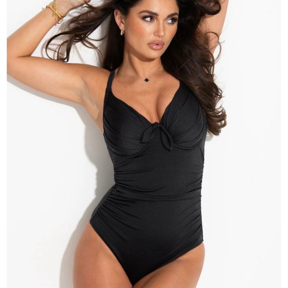 Pour Moi Black St Kitts Underwired Non Padded Swimsuit 36f